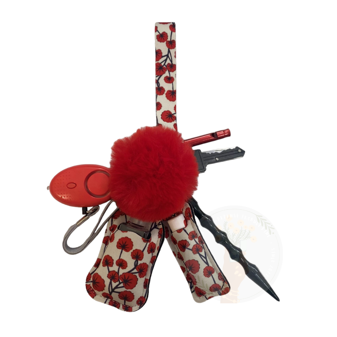 RED BLOSSOM SELF-DEFENSE KEYCHAINS A1