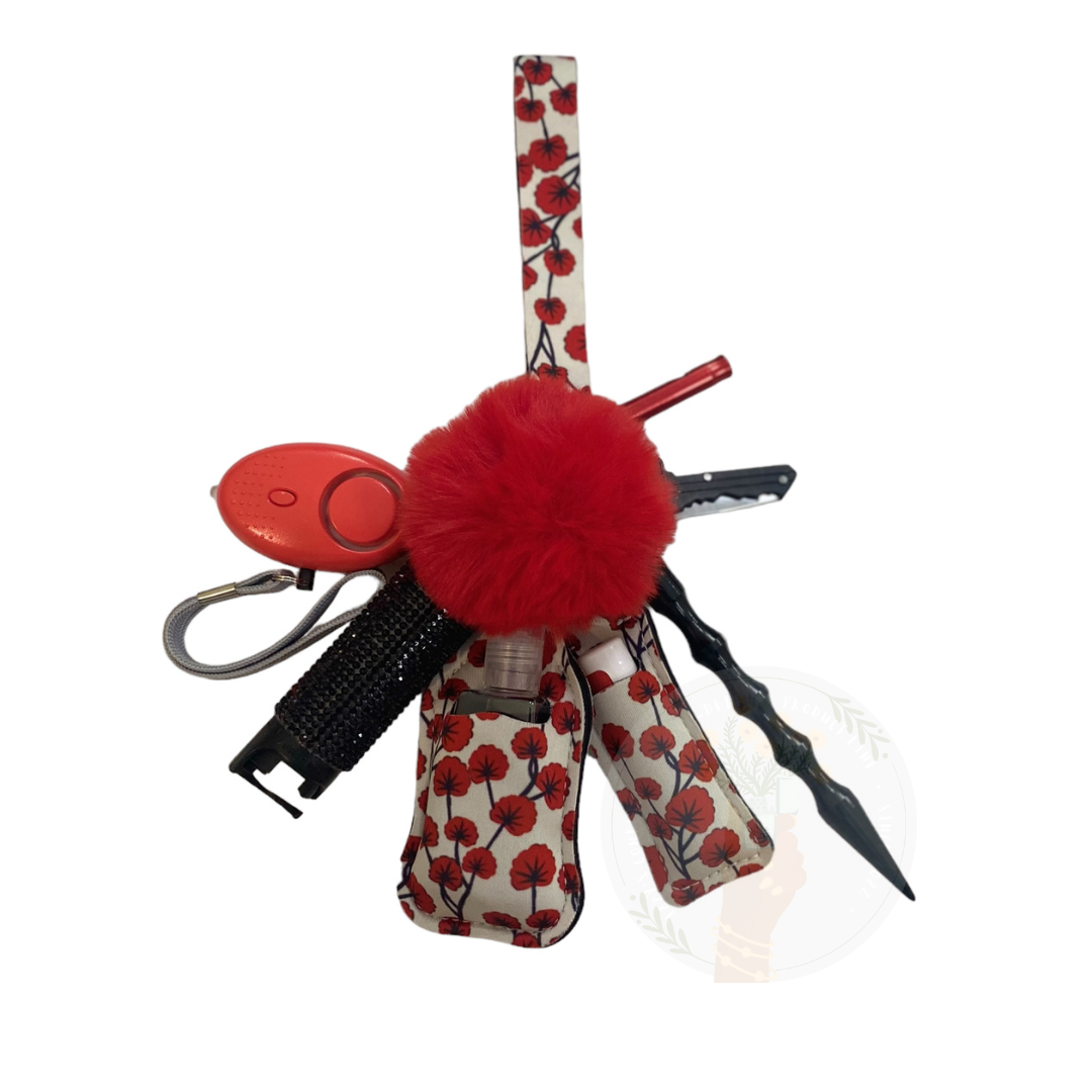 RED BLOSSOM SELF-DEFENSE KEYCHAINS A