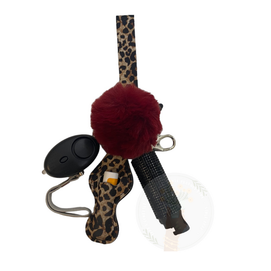 LEOPARD PRINT SELF-DEFENSE KEYCHAINS A3