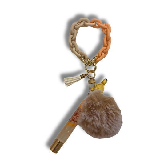 TAN & ORANGE FASHION KEYCHAIN